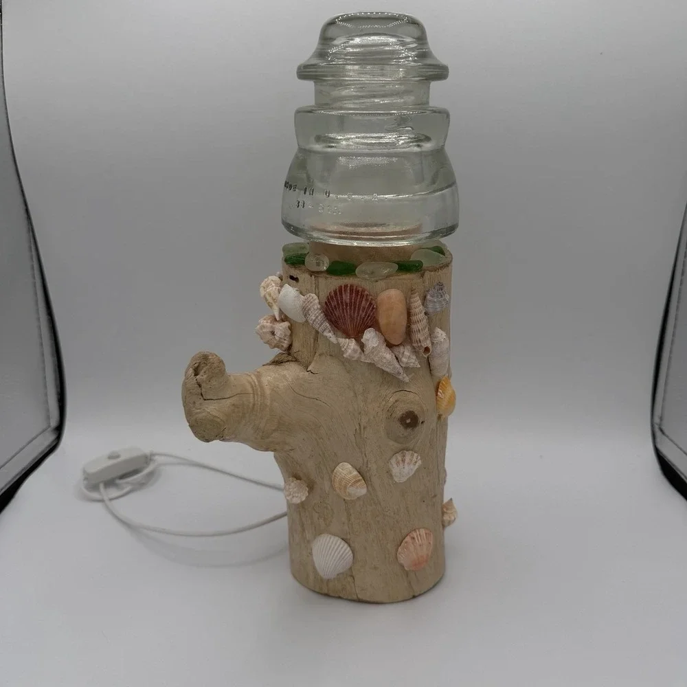 Beach Seashell Light Up Lamp Coastal Beach House Decor USB Powered 12 Inch Tall